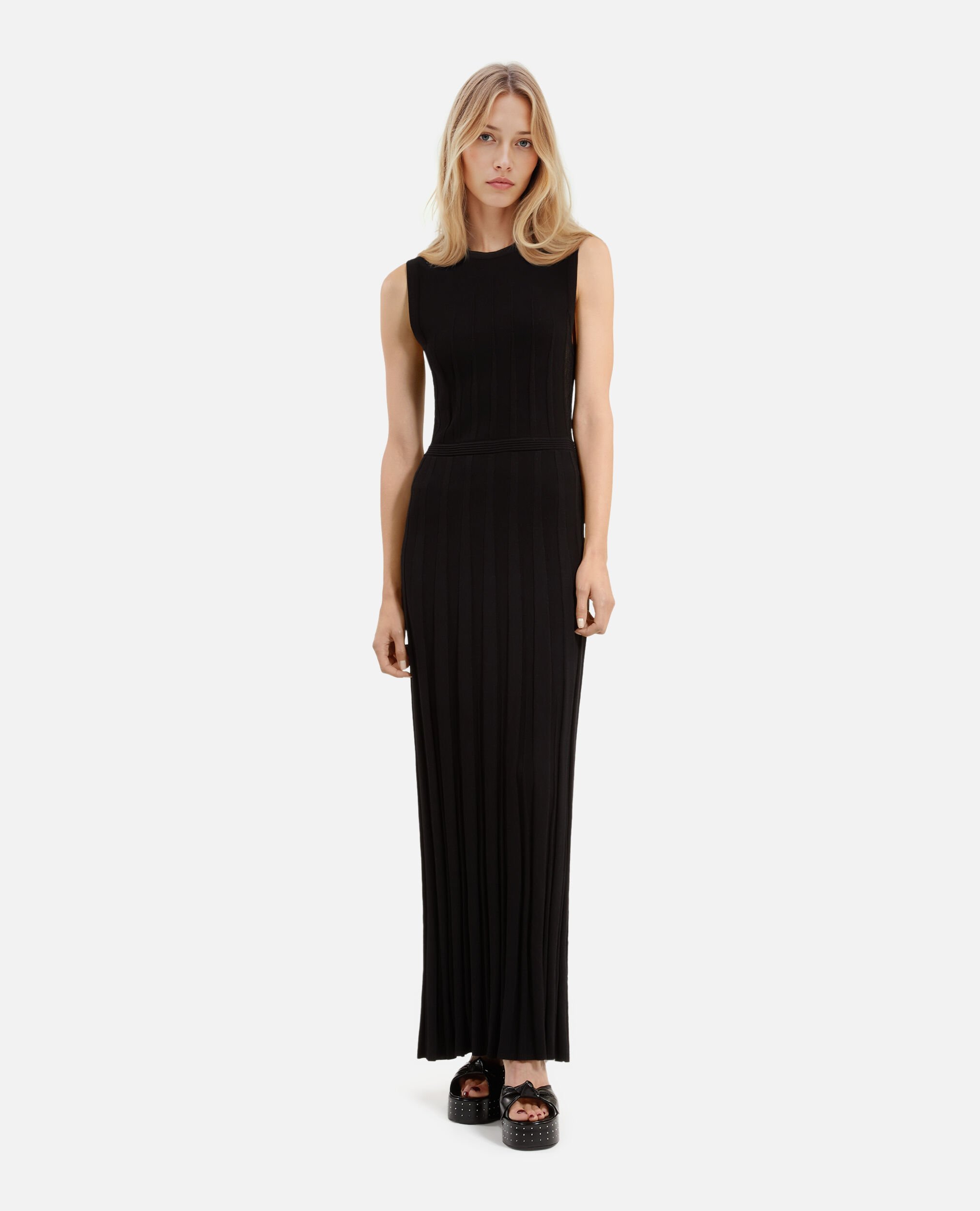 Black mesh maxi dress, BLACK, hi-res image number null