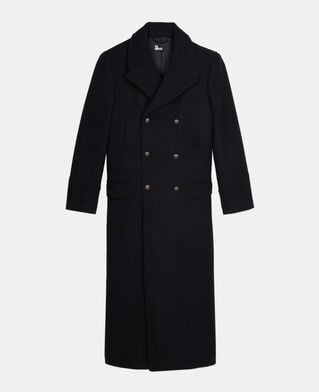 The Kooples MEN BLACK long black wool blend coat