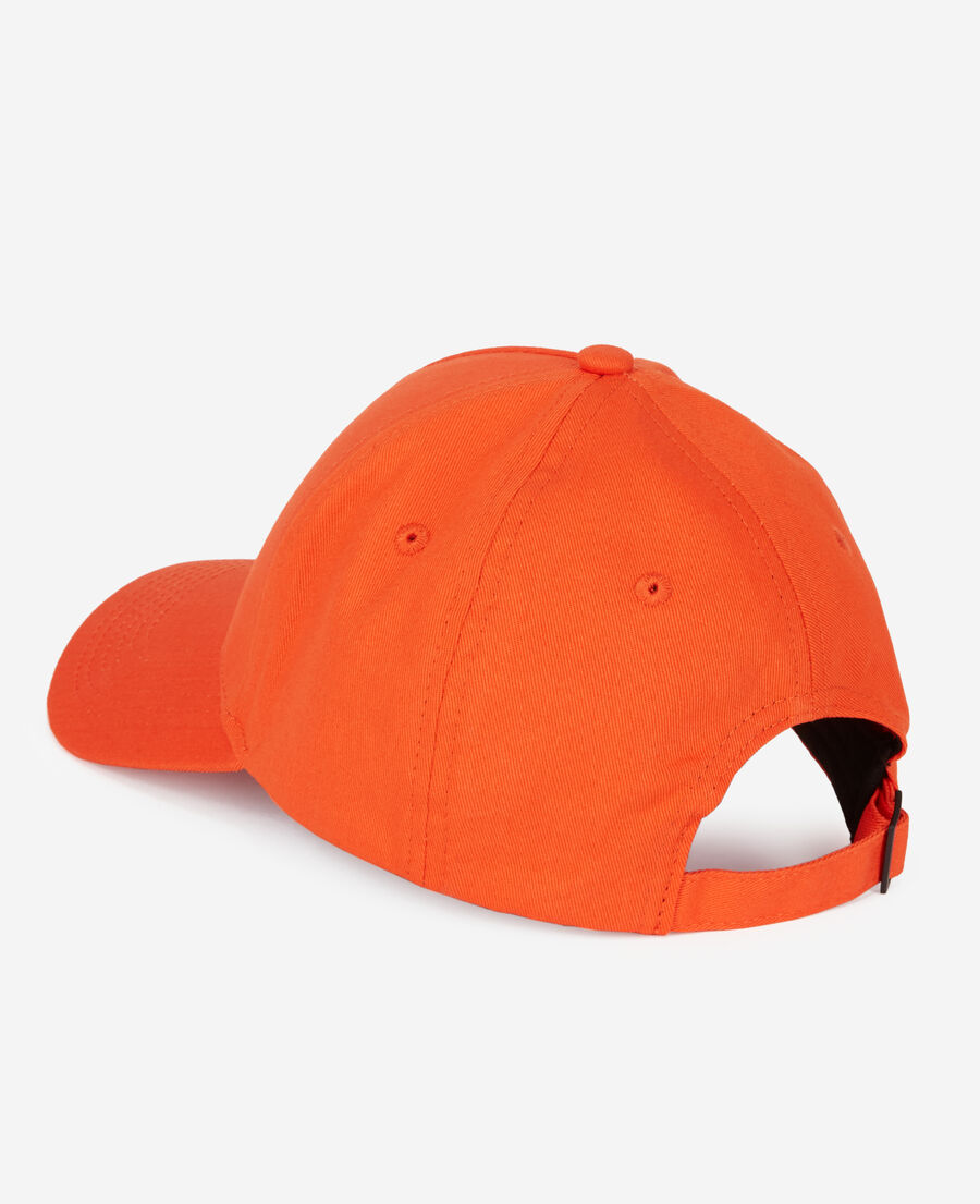 orange cap with logo