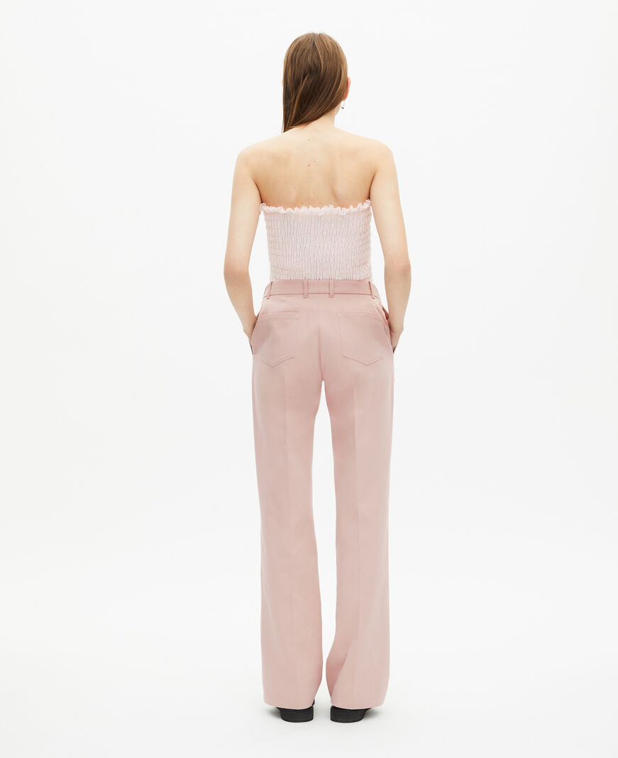 The Kooples WOMEN LILA pink smocked bustier top