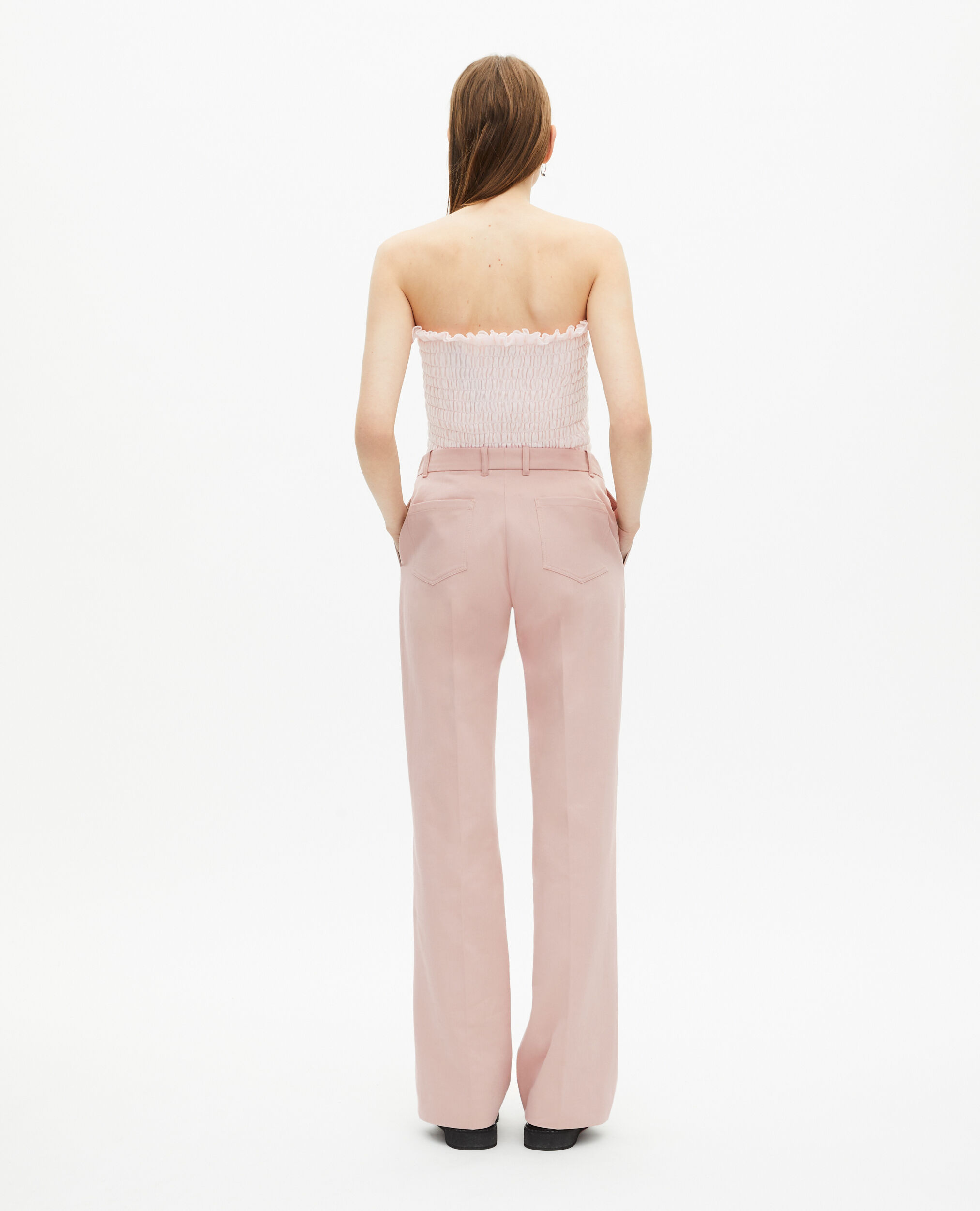 Pink smocked bustier top, LILA, hi-res image number null