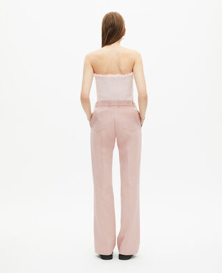 The Kooples WOMEN LILA pink smocked bustier top