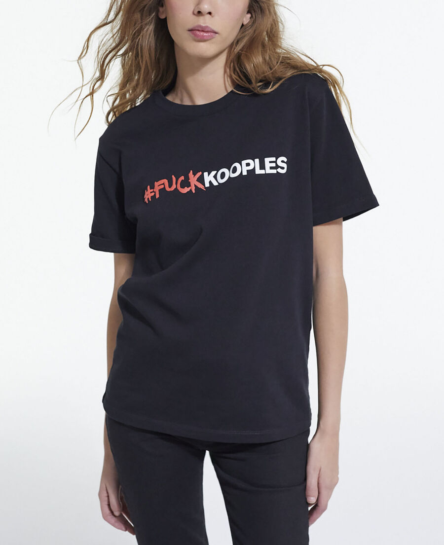 black t-shirt with logo
