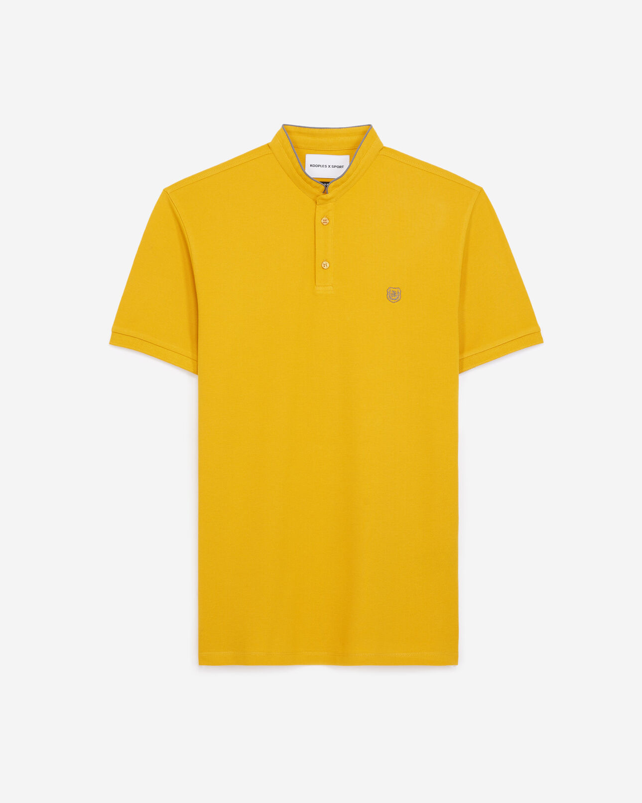 The Kooples HOMME GOLDEN YLW / MED GREY polo coton jaune à passepoil gris