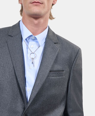 The Kooples HOMME LIGHT GREY MEL/WHITE veste de costume en flanelle grise