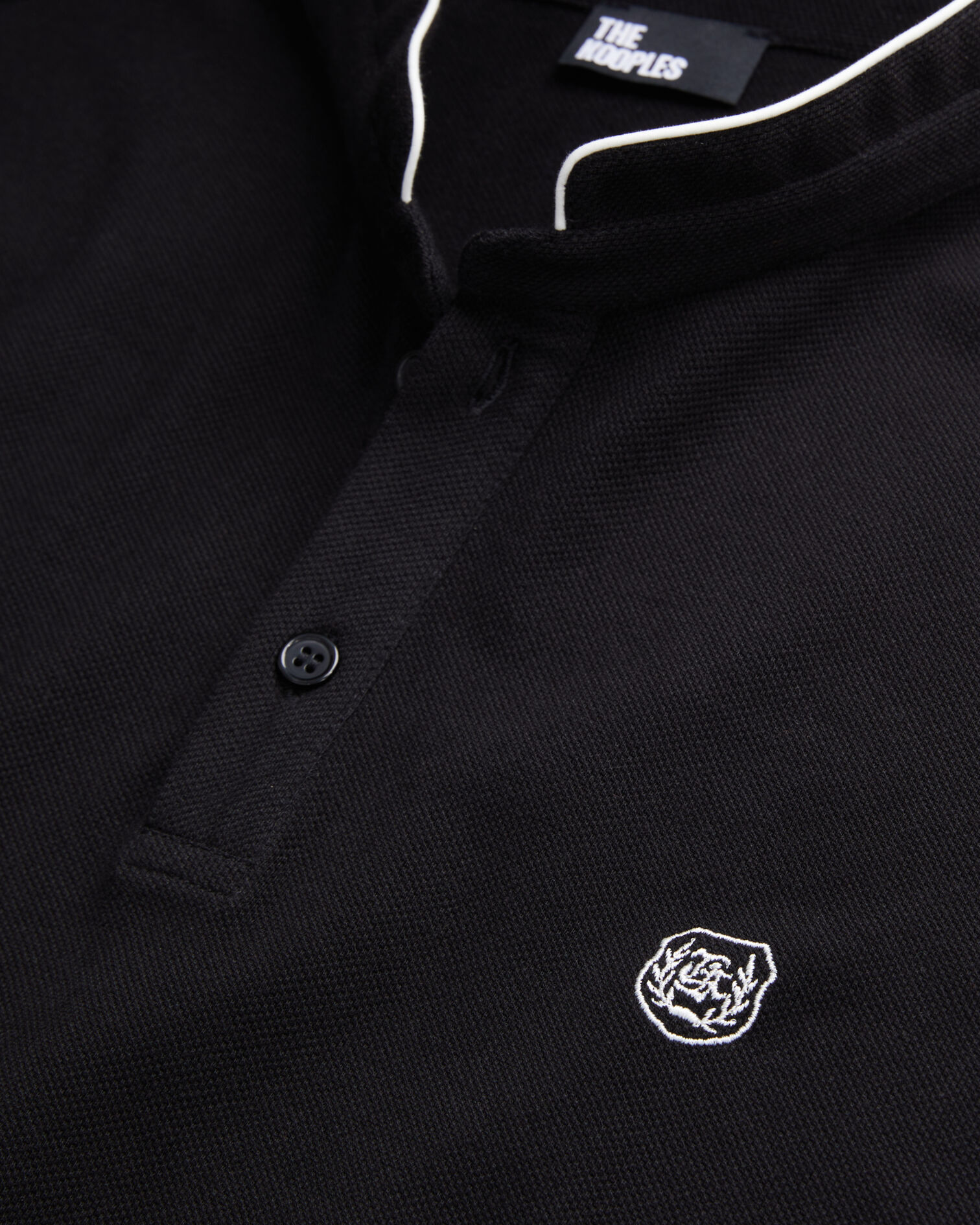 Polo noir en coton, BLACK, hi-res image number null