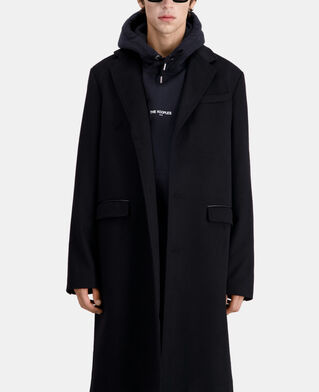 The Kooples HERREN BLACK langer schwarzer mantel aus kaschmir