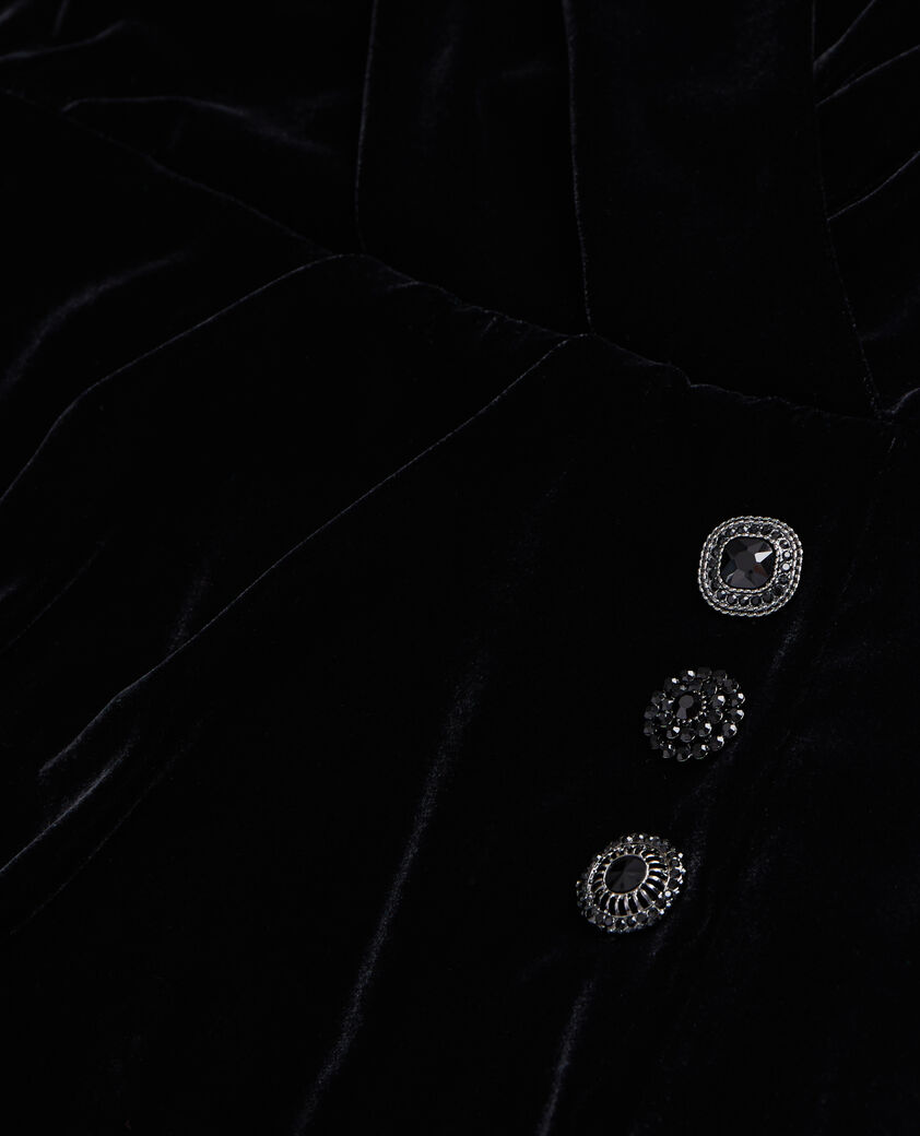 The Kooples FEMME BLACK robe courte noire en velours