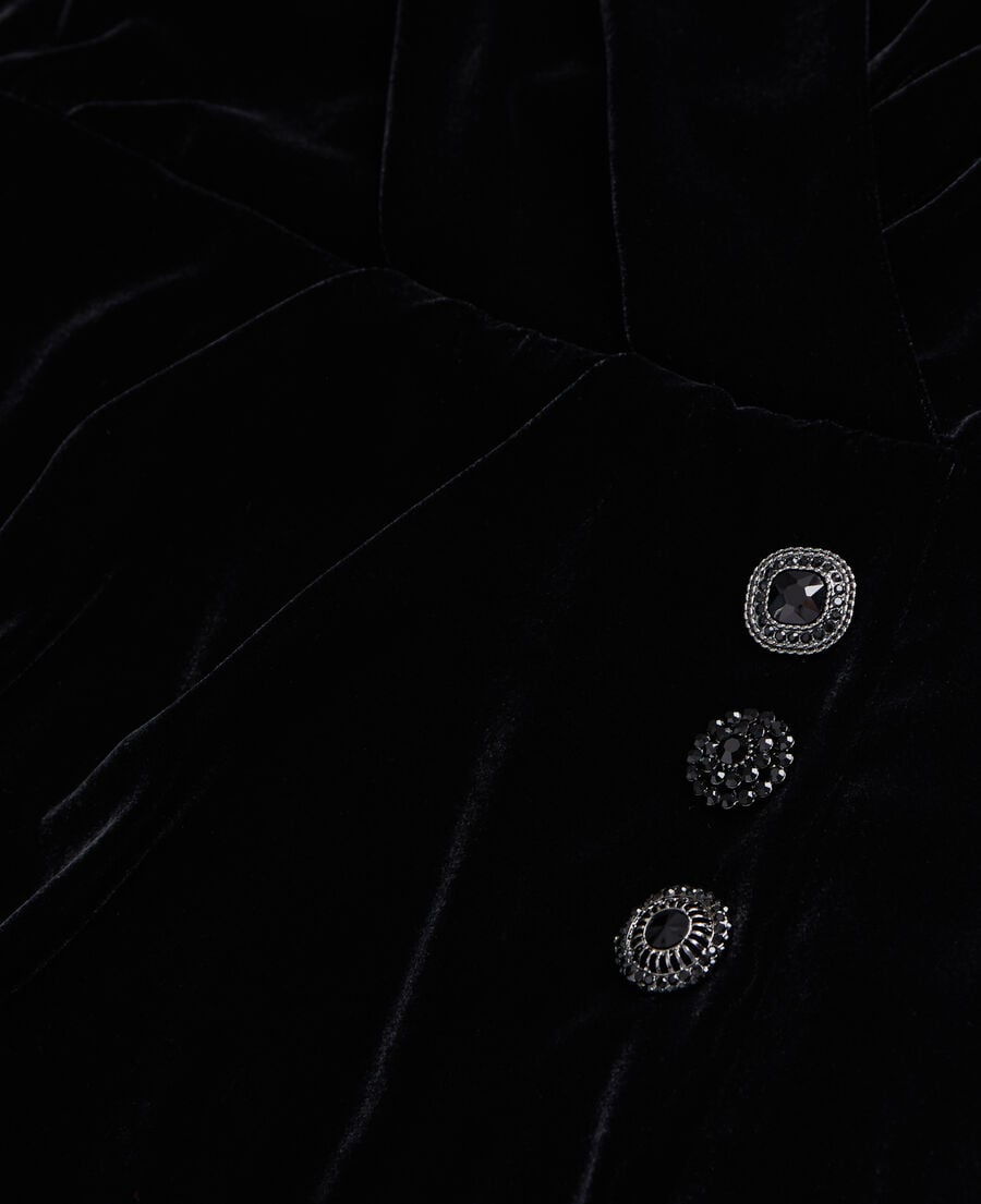 The Kooples FEMME BLACK robe courte noire en velours