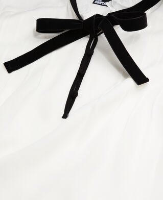 The Kooples WOMEN OFF WHITE ecru top with velvet detail