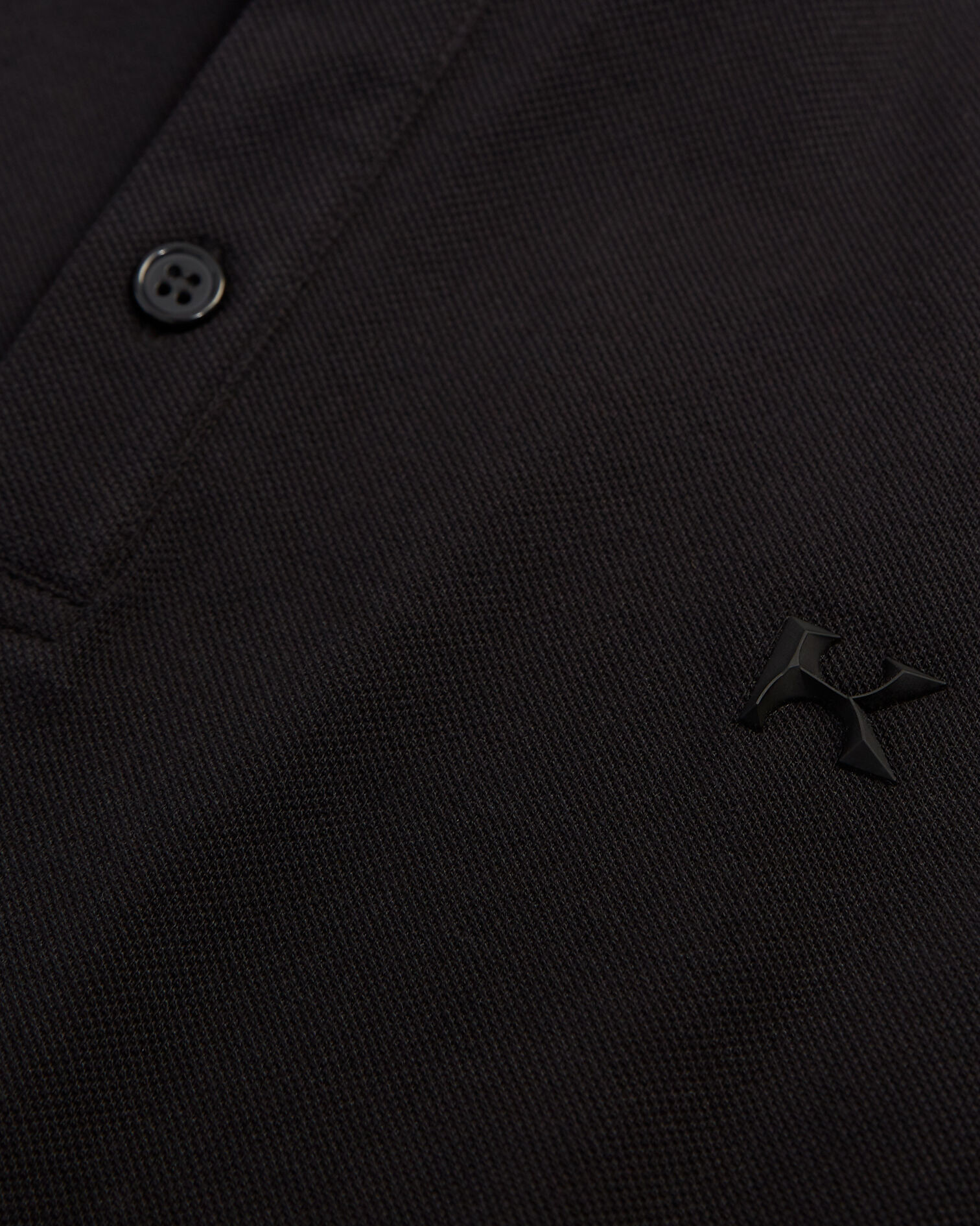 Black polo officer collar rubber monogram, BLACK, hi-res image number null