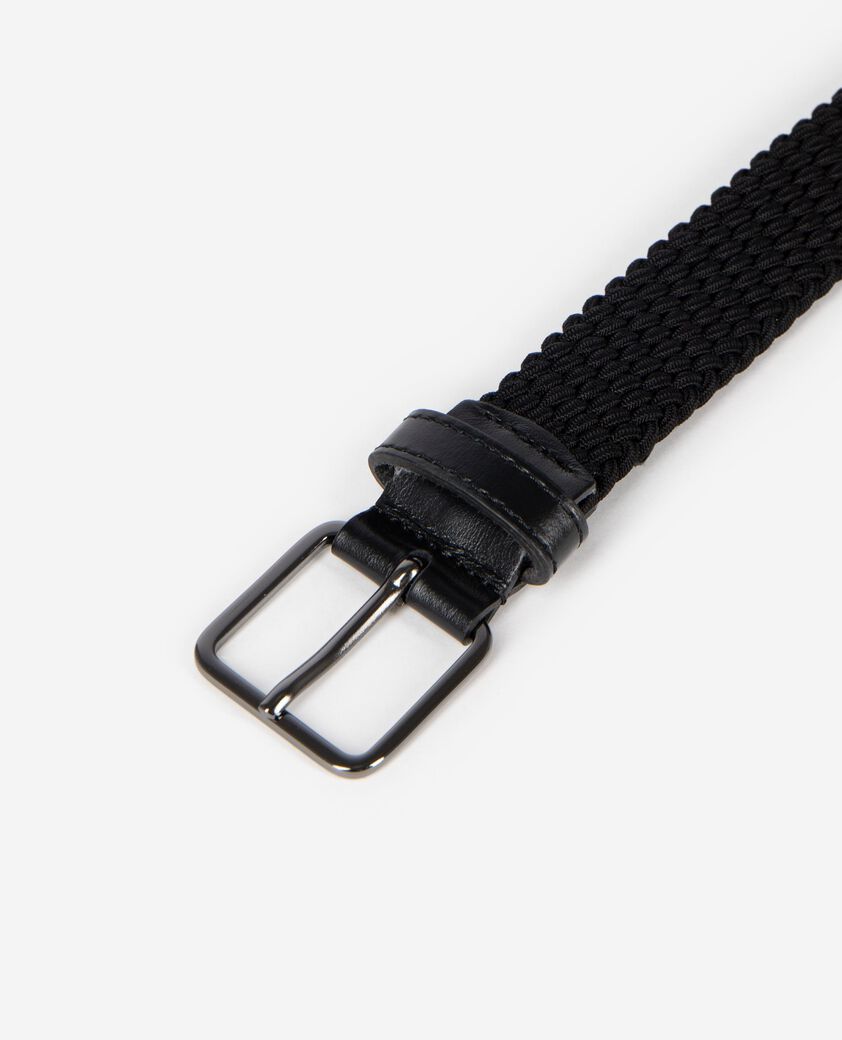 The Kooples HOMME BLACK ceinture tress&eacute;e noire