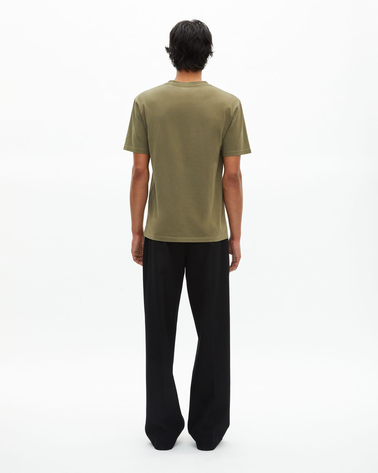 The Kooples MEN KAKI t-shirt with vintage khaki effect logo