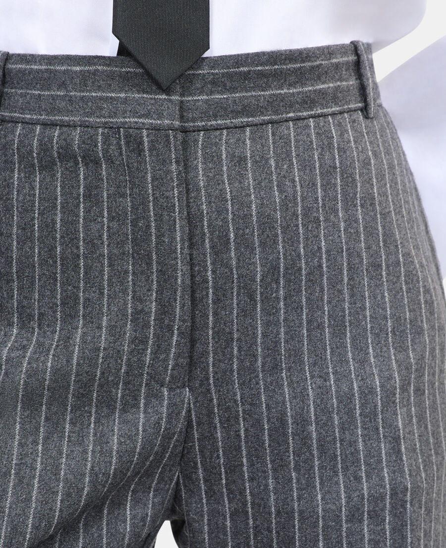 The Kooples FEMME LIGHT GREY pantalon tailleur droit à rayures