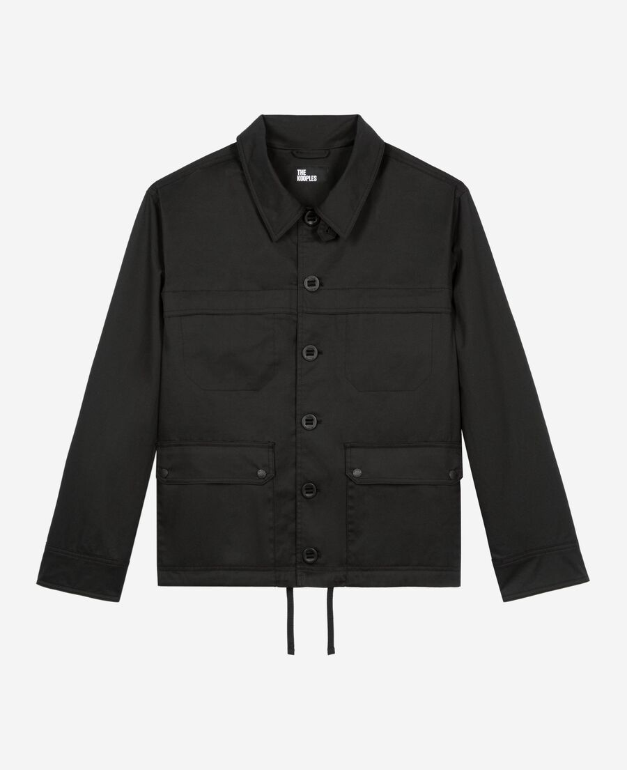 The Kooples HERREN BLACK kurzer parka mit kapuze schwarz