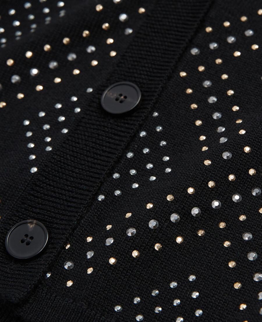 cardigan à strass noir