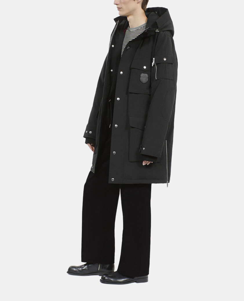 The Kooples HERREN BLACK schwarzer parka mit kapuze