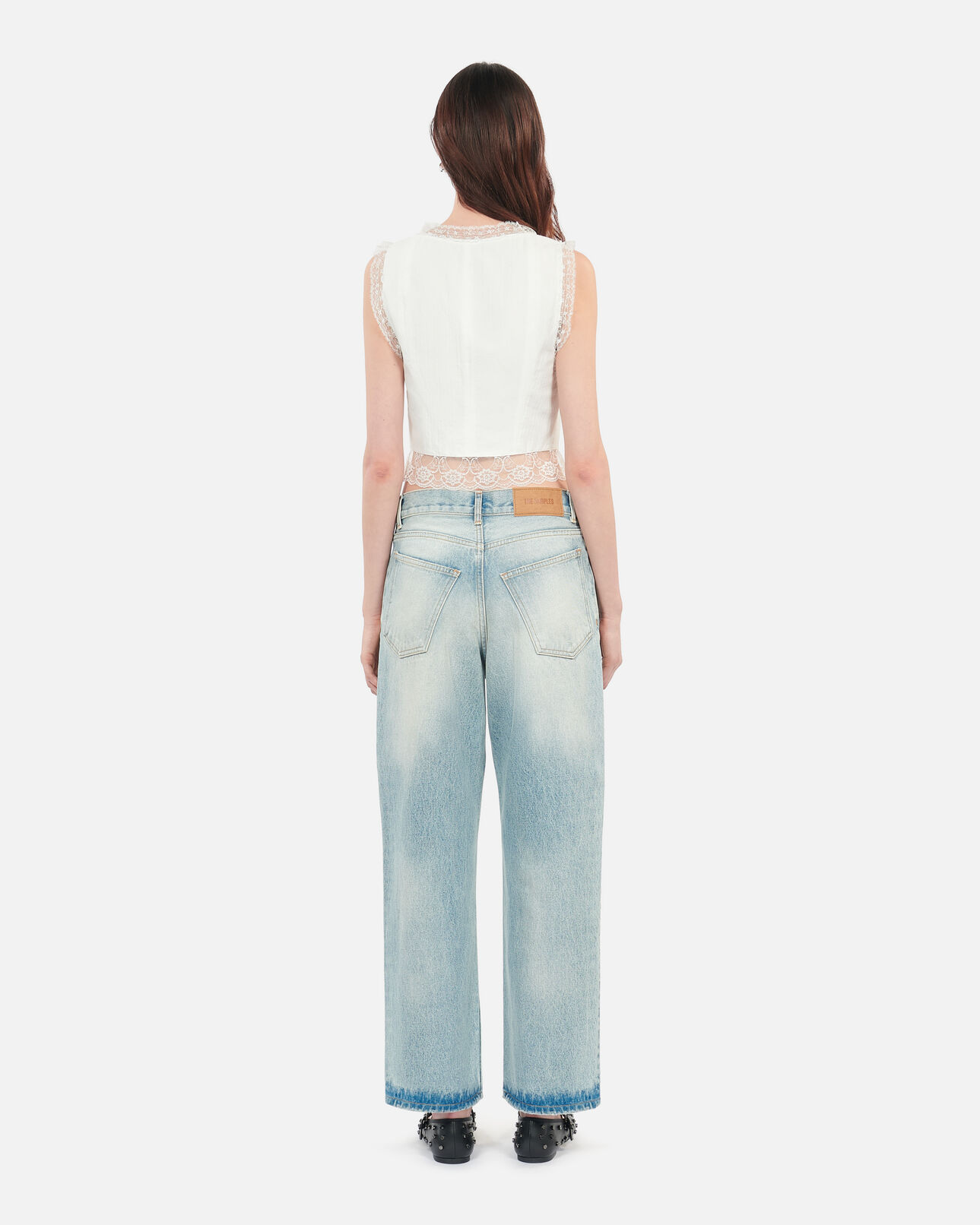 The Kooples WOMEN ECRU ecru sleeveless top with lace