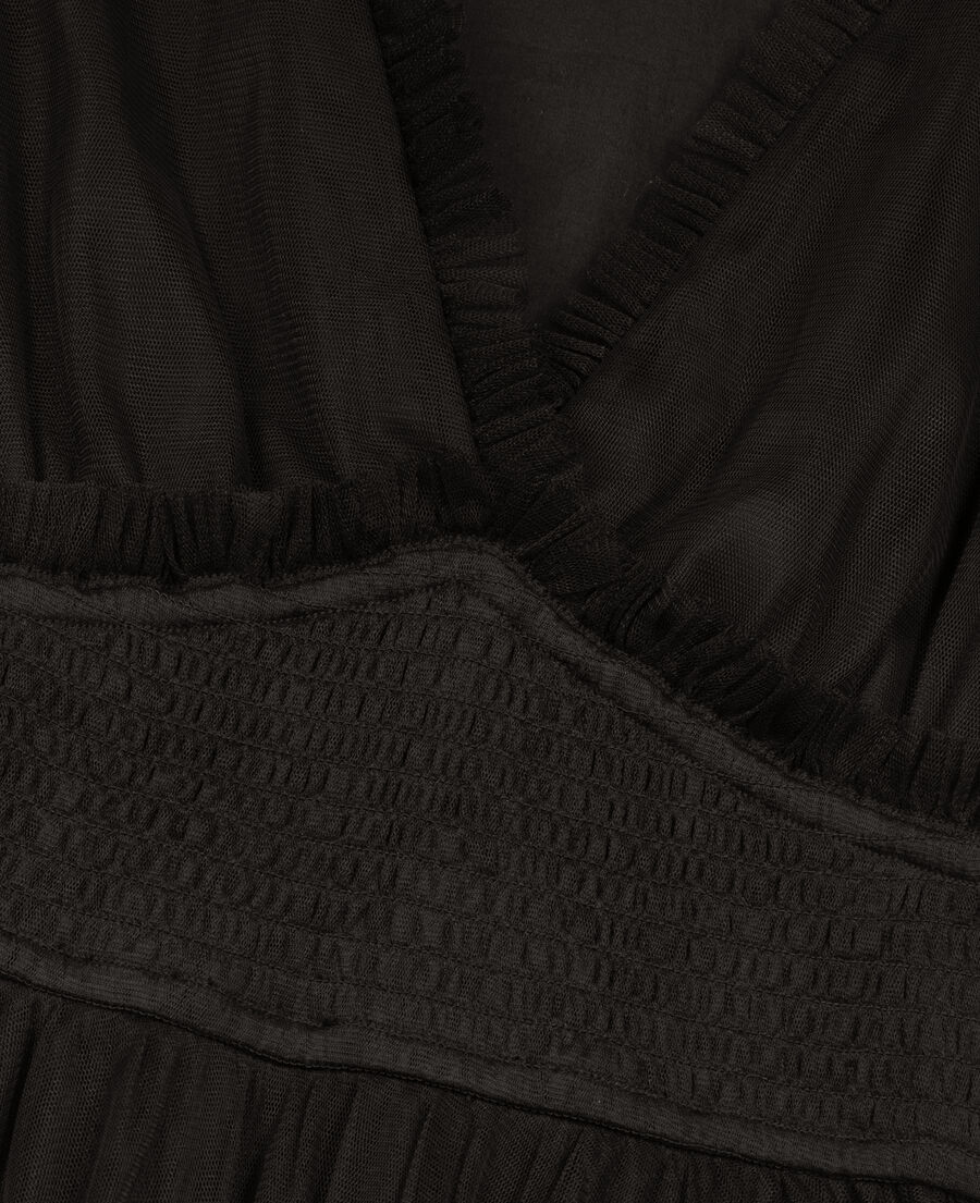 The Kooples WOMEN BLACK short black tulle dress