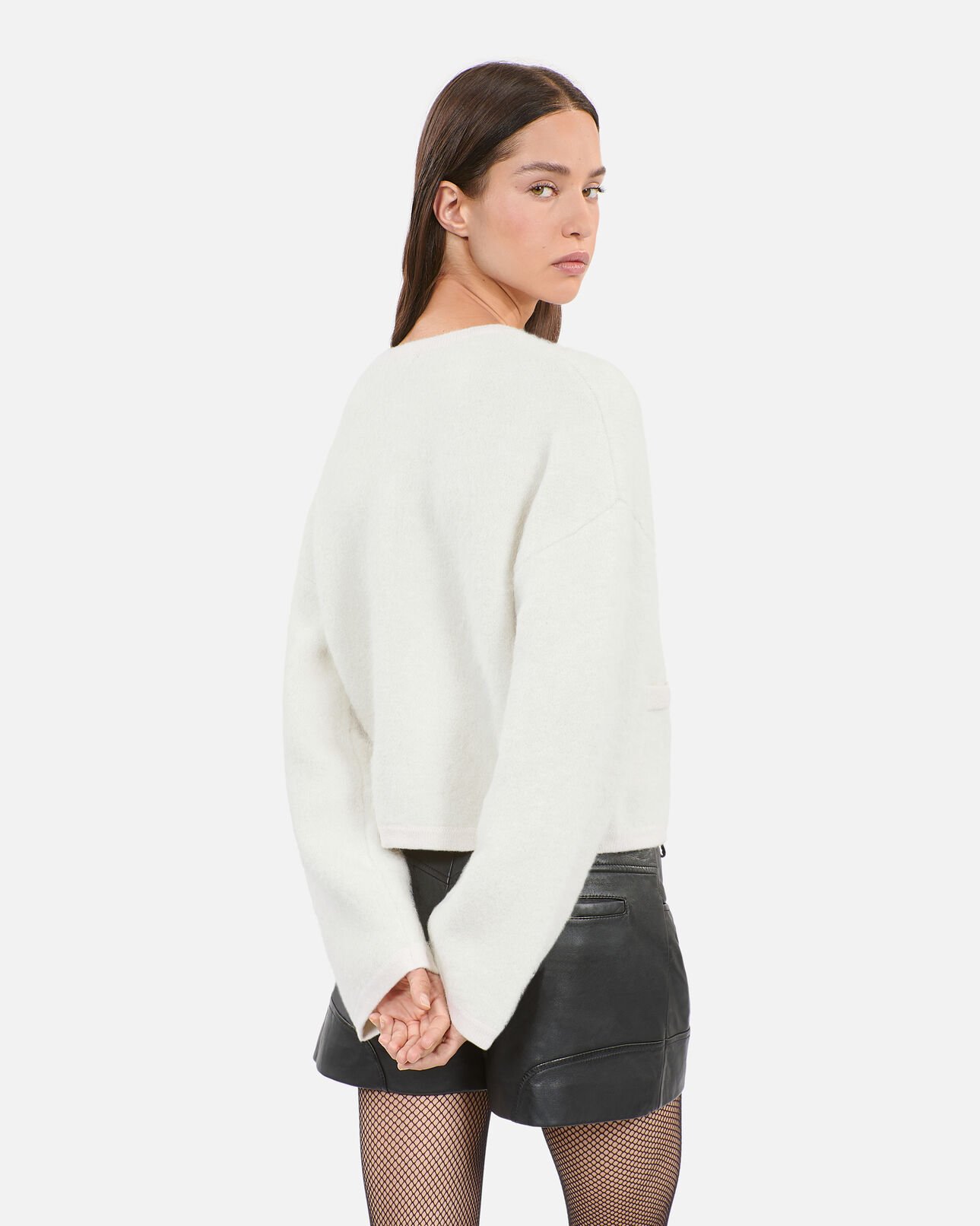 The Kooples WOMEN ECRU ecru alpaca and wool cardigan