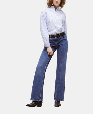 The Kooples WOMEN BLUE WHITE blue striped shirt