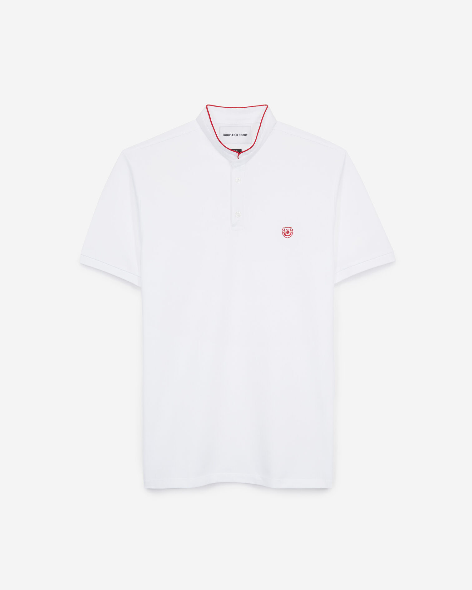 Polo blanc brodé détails rouge vif, WHITE / FIRED RED, hi-res image number null