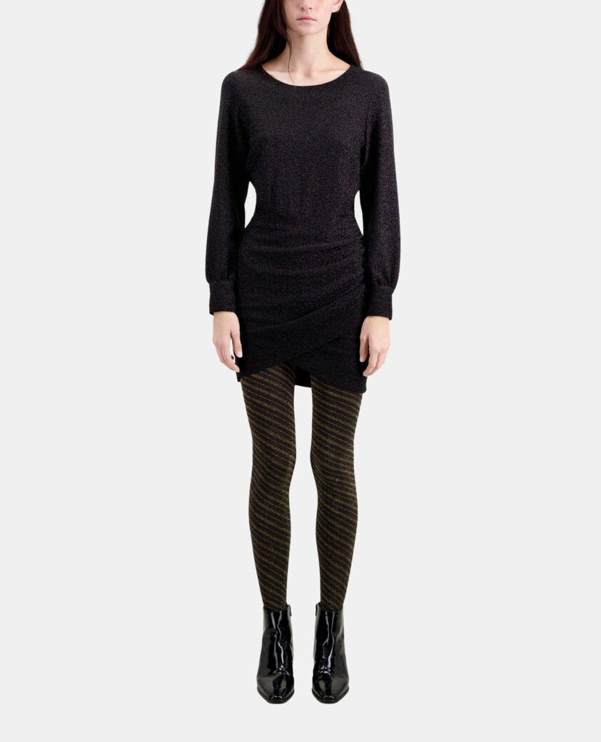 The Kooples FEMME BLACK robe courte noire effet pailleté