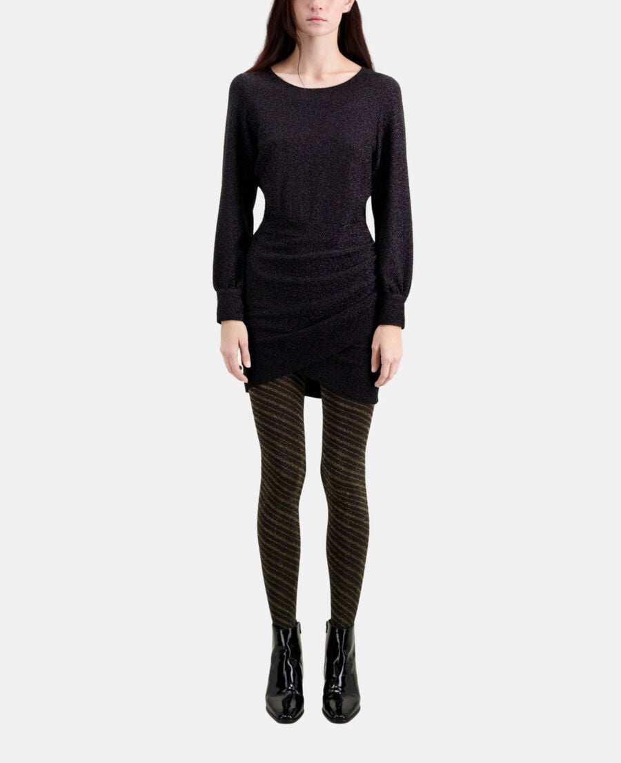 The Kooples FEMME BLACK robe courte noire effet pailleté