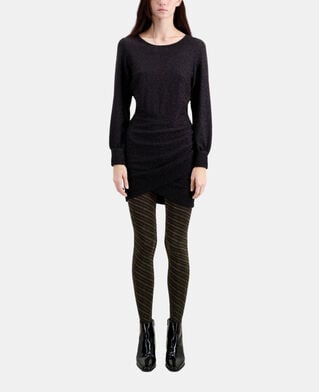 The Kooples FEMME BLACK robe courte noire effet pailleté