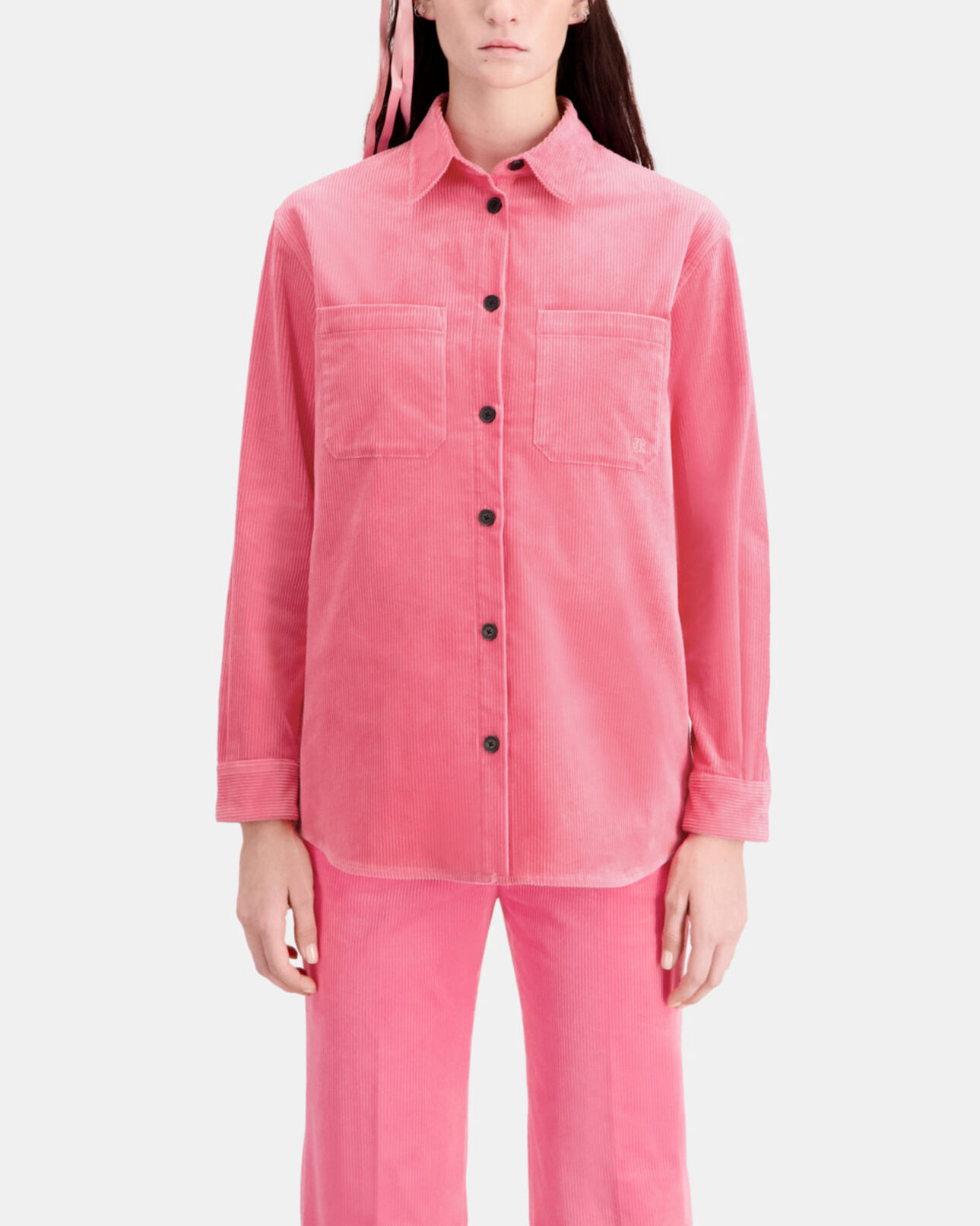 The Kooples WOMEN OLD PINK pink corduroy overshirt