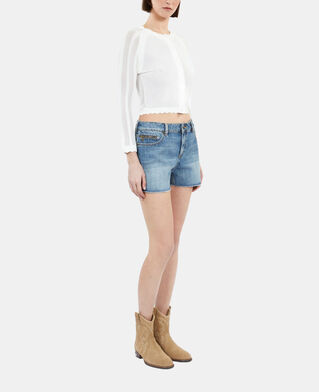The Kooples WOMEN WHITE short white openwork knit cardigan