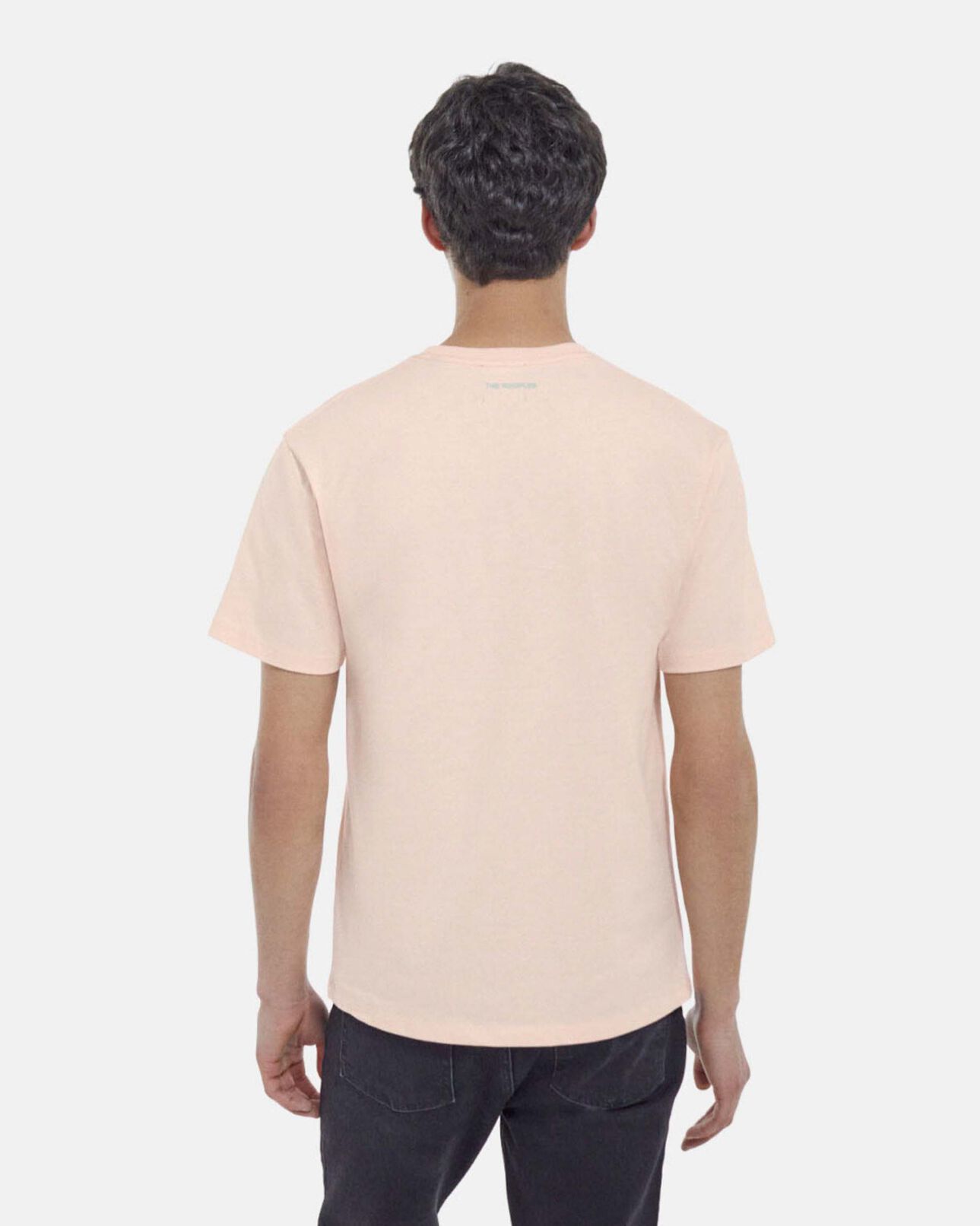 The Kooples MEN PINK pink printed t-shirt with skull and flowers