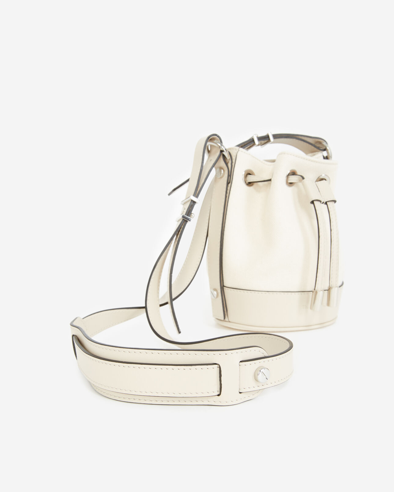 The Kooples WOMEN BEIGE small tina bag in ecru canvas