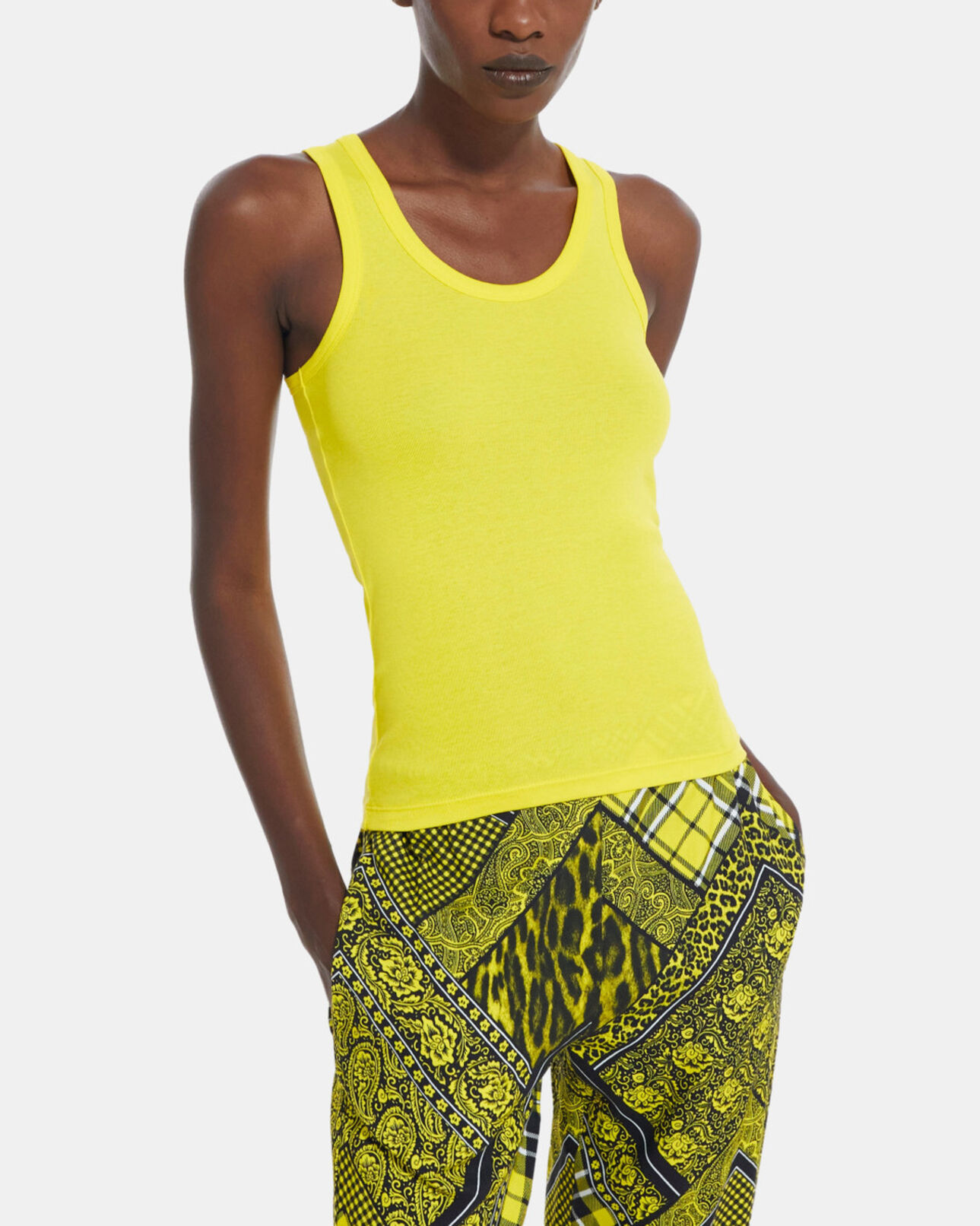 The Kooples WOMEN YELLOW yellow tank top