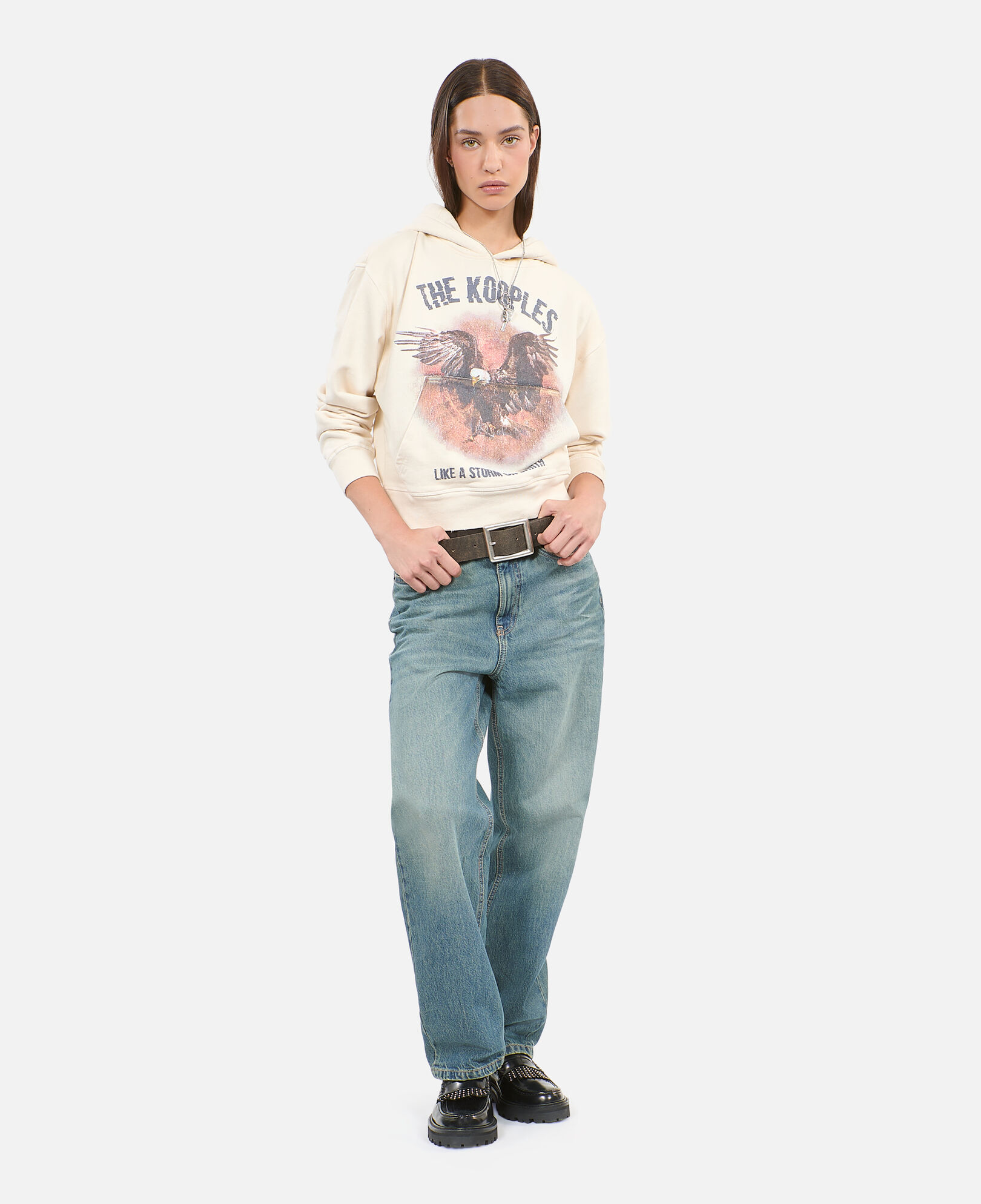 The Kooples FEMME ECRU sweatshirt à capuche écru