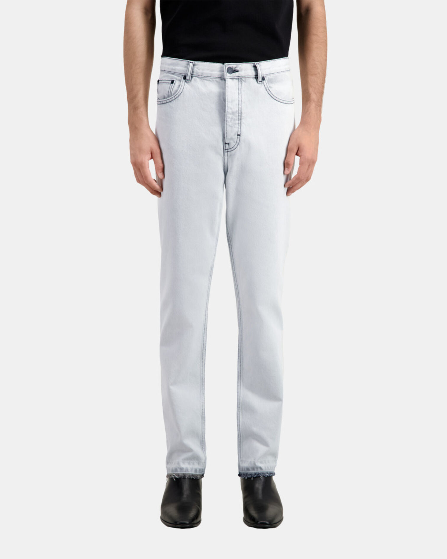 Jean blanc décoloré droit, WHITE BLEACH, hi-res image number null