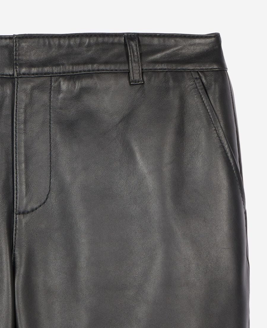 The Kooples DAMEN BLACK caprihose aus schwarzem leder