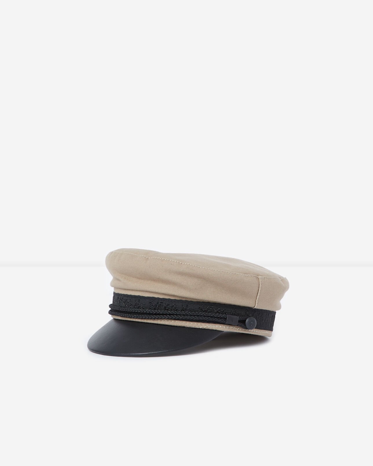 The Kooples FEMME CAMEL casquette femme beige à visière en cuir