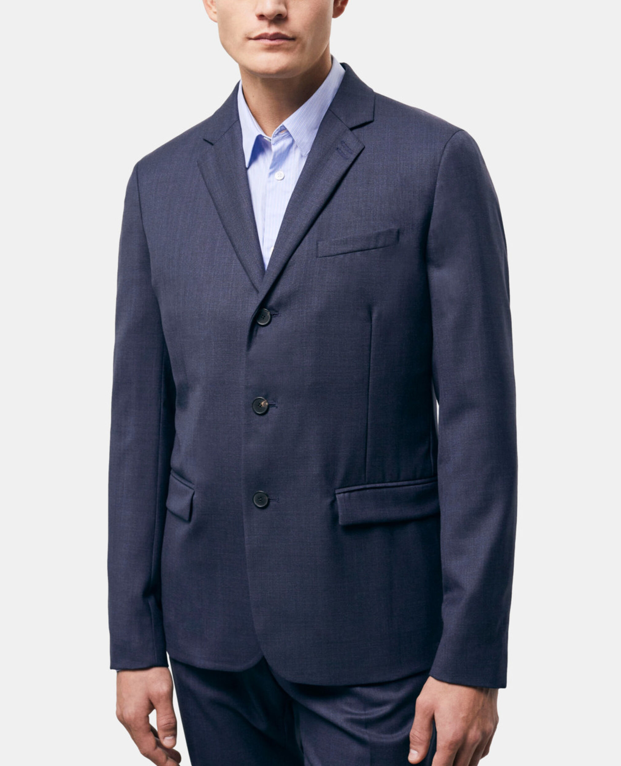 Navy blue wool suit jacket, NAVY, hi-res image number null