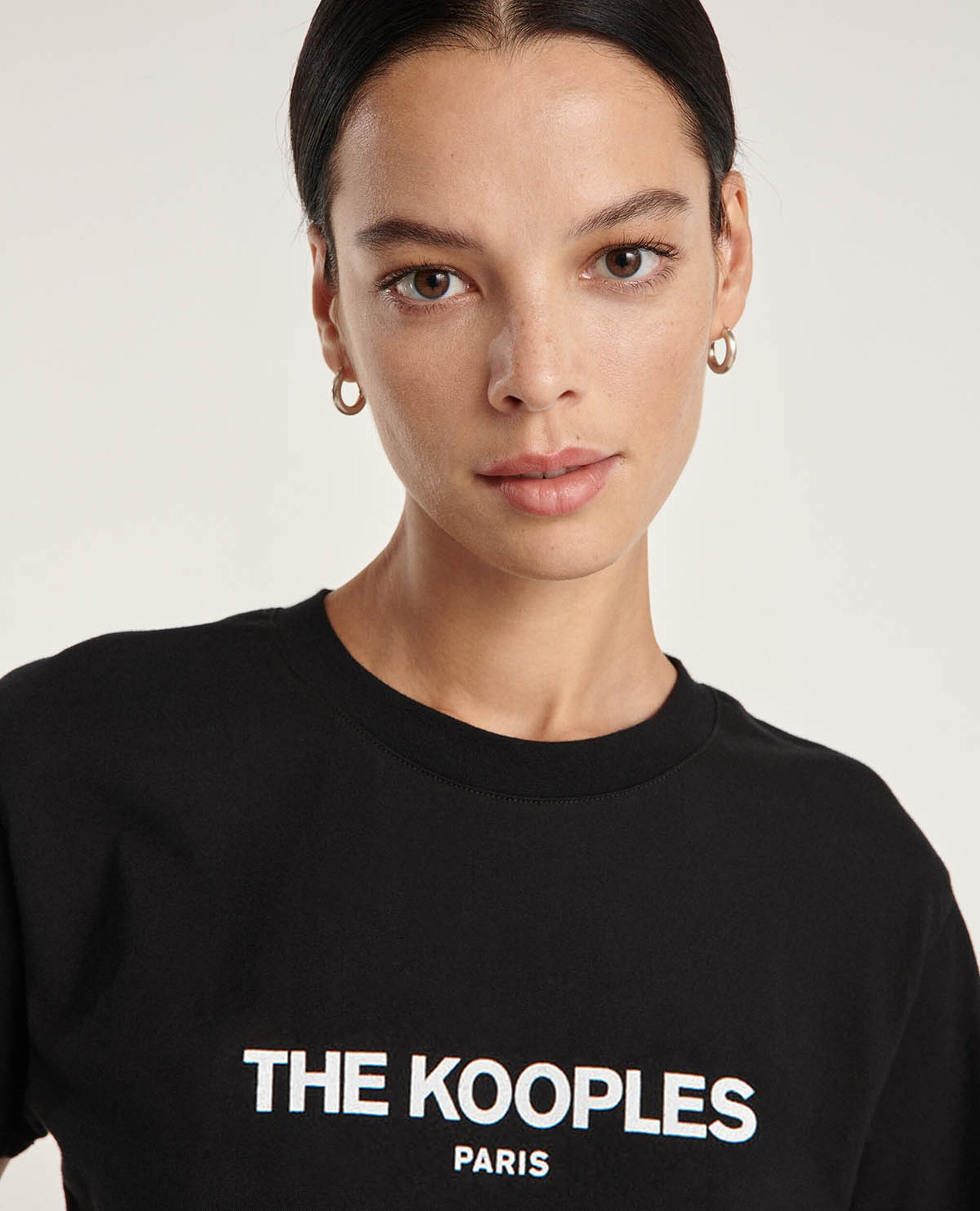 Camiseta algodón rock negra The Kooples, BLACK, hi-res image number null