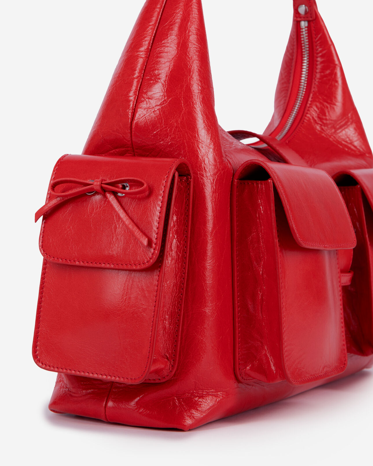 The Kooples WOMEN RED amelia xl red leather bag