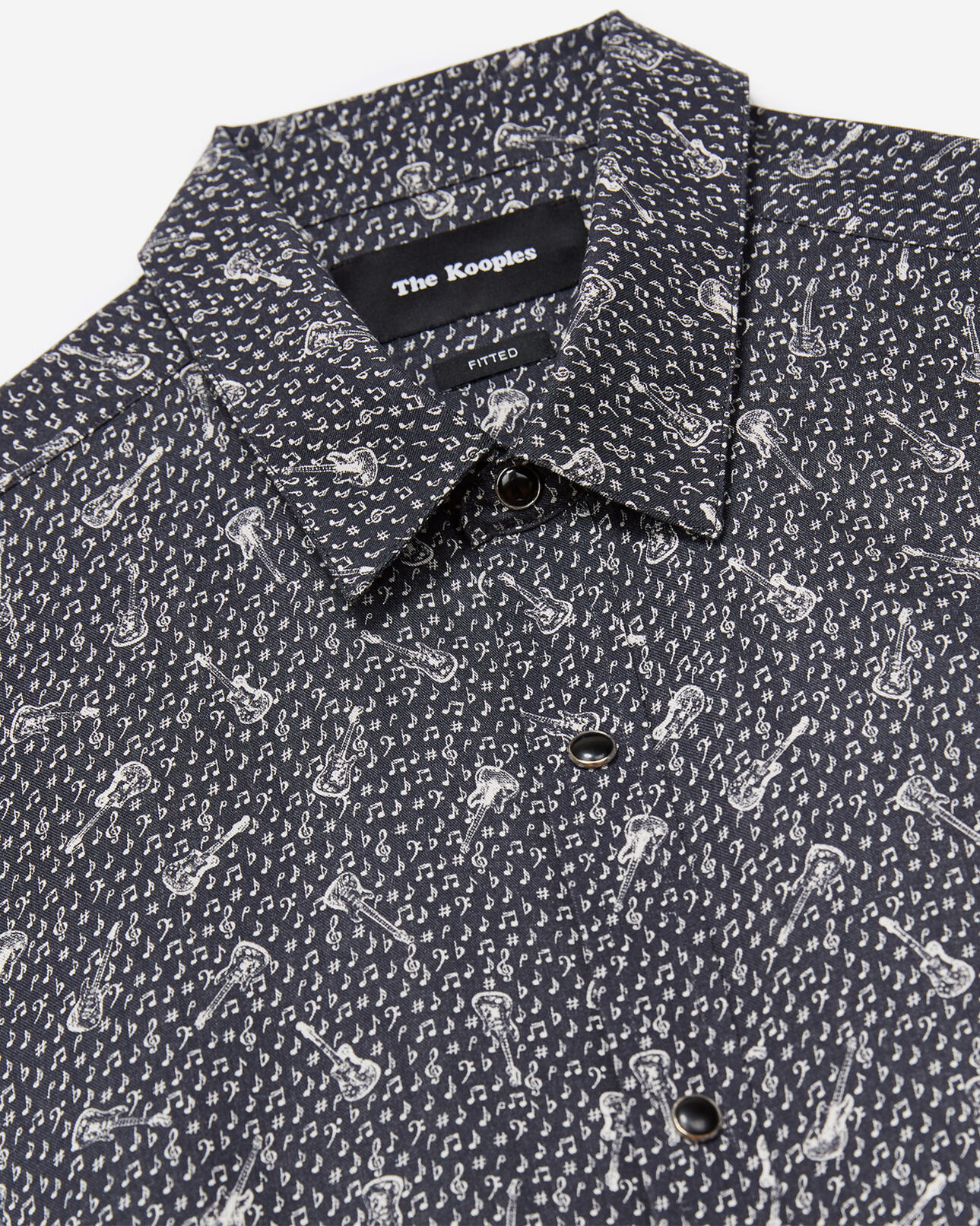 The Kooples HOMBRE DARK NAVY guitar notes navy shirt