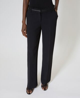 The Kooples WOMEN BLACK black wide-leg pants