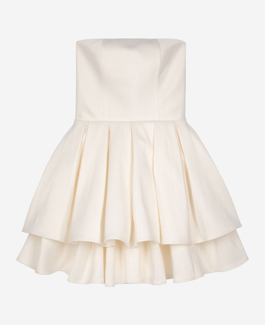 The Kooples FEMME ECRU robe bustier courte écrue