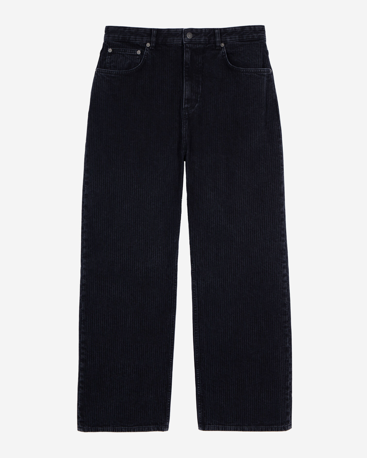 Jean baggy effet côtelé noir, BLACK WASHED, hi-res image number null