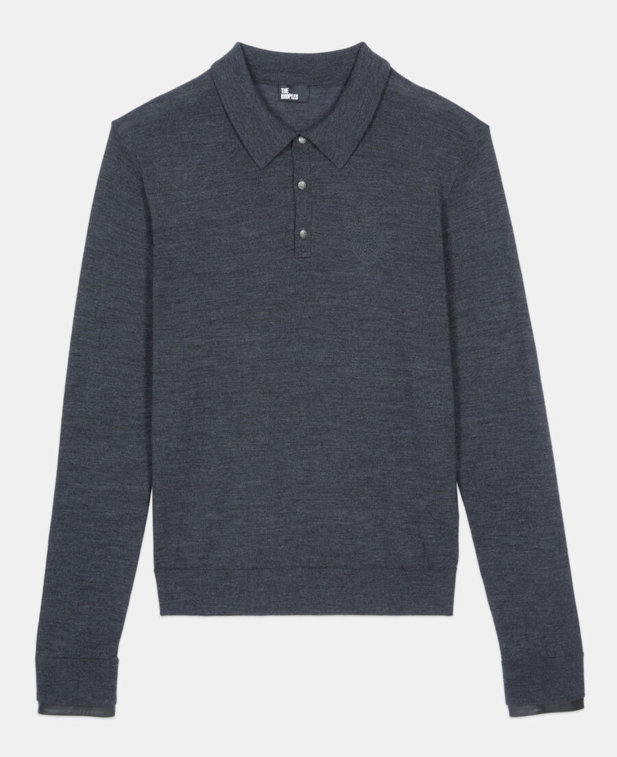The Kooples H ANTHRACITE MELANGE grey wool sweater