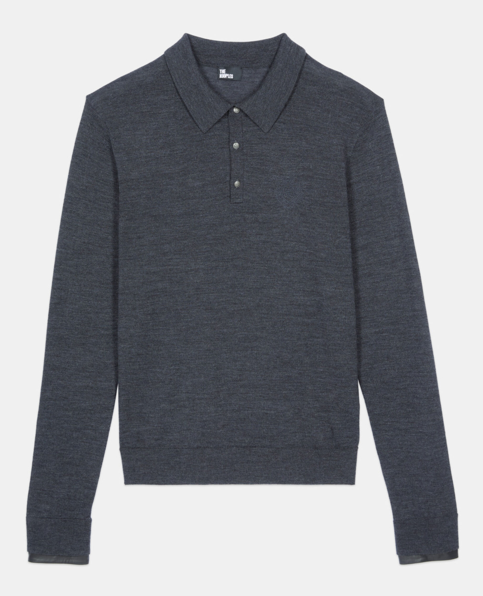 Grey wool sweater, ANTHRACITE MELANGE, hi-res image number null