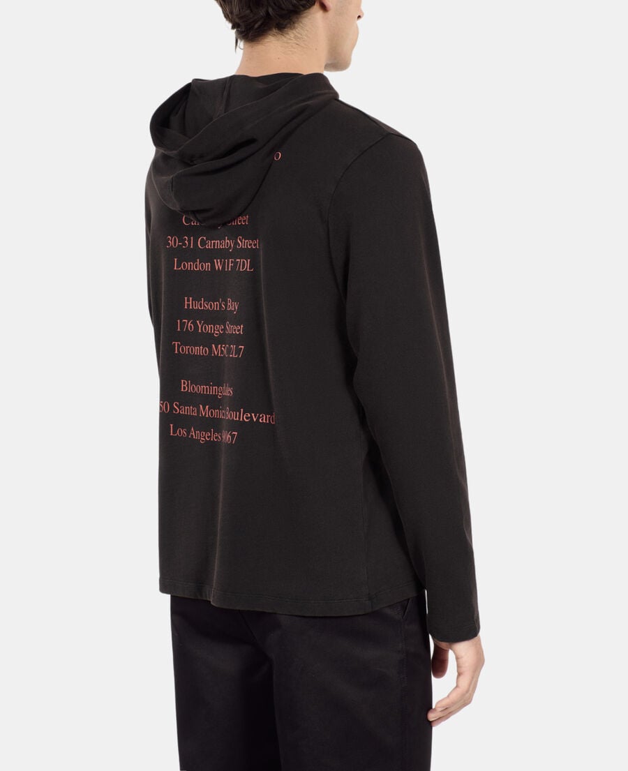 The Kooples HOMBRE BLACK WASHED camiseta capucha negra manga larga locations