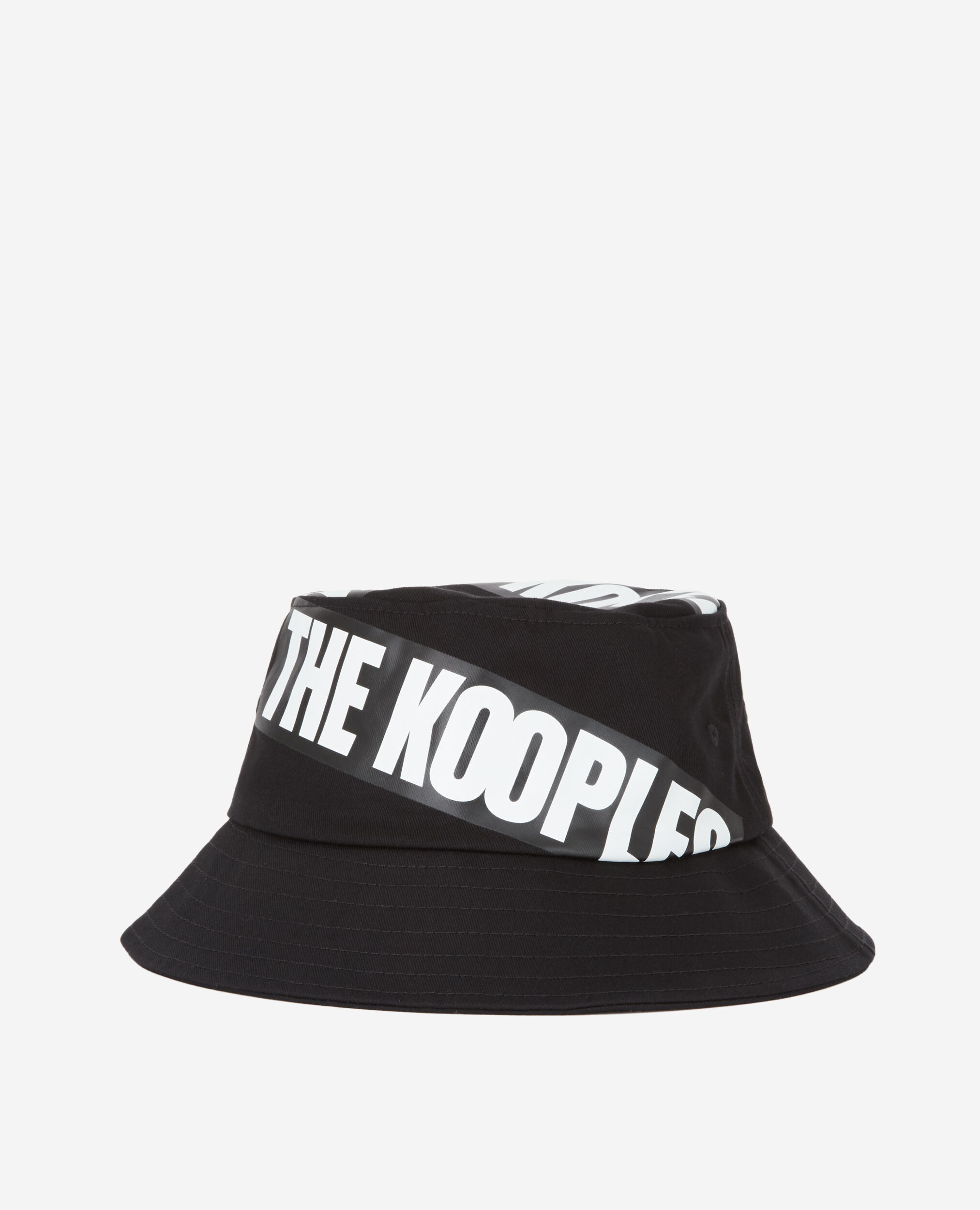 Reversible black bucket hat with Tape logo the must have to complete both your summer and winter looks Available for men and women on our website