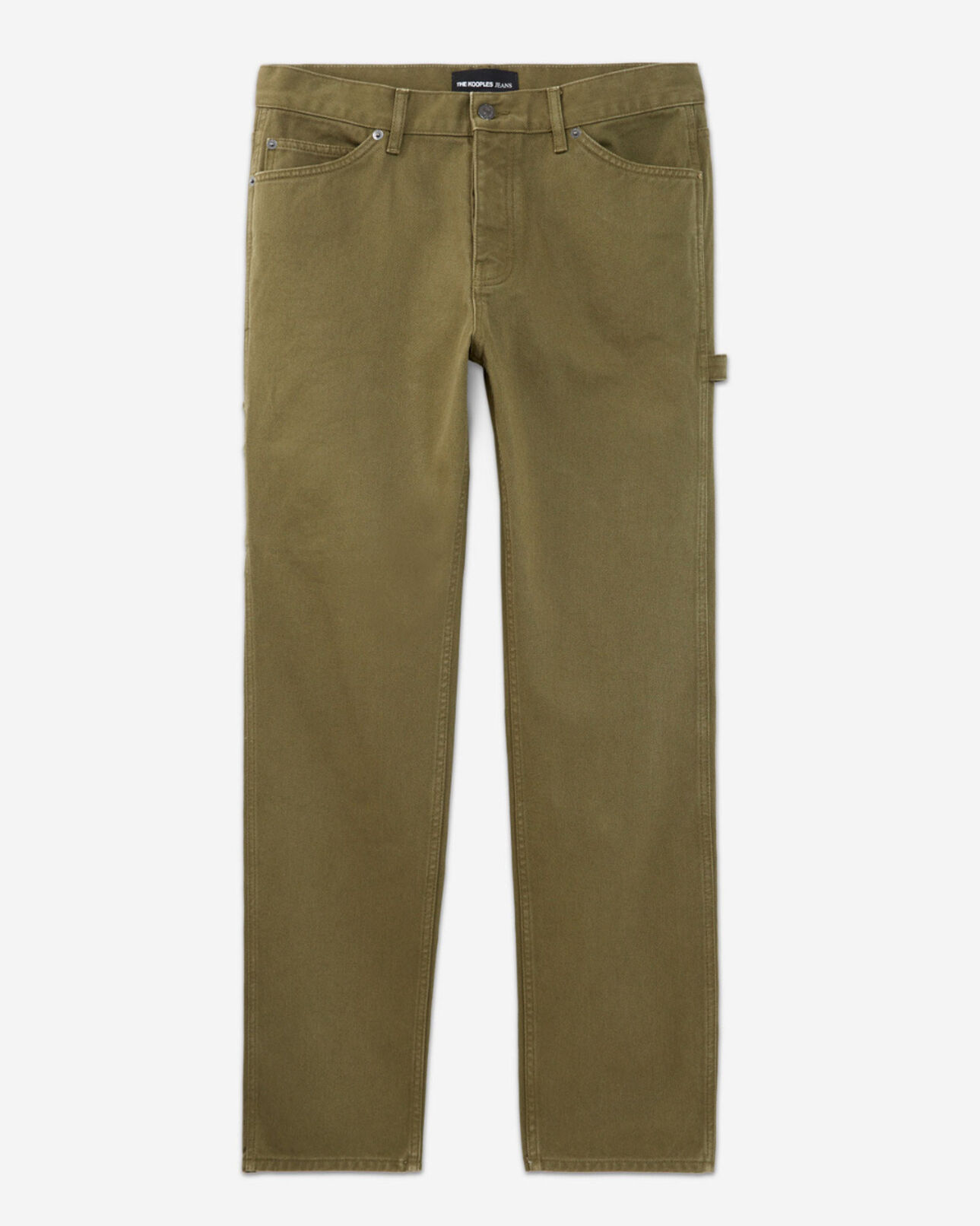 The Kooples MEN KAKI khaki straight-cut jeans w/ five pockets